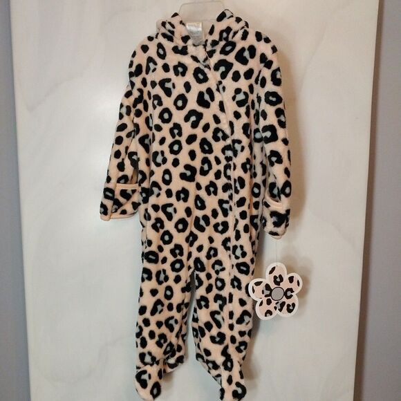 Little Beginnings Baby Girl SnowSuit 6-9M Animal Print Lightweight Soft Fleece - Picture 1 of 8